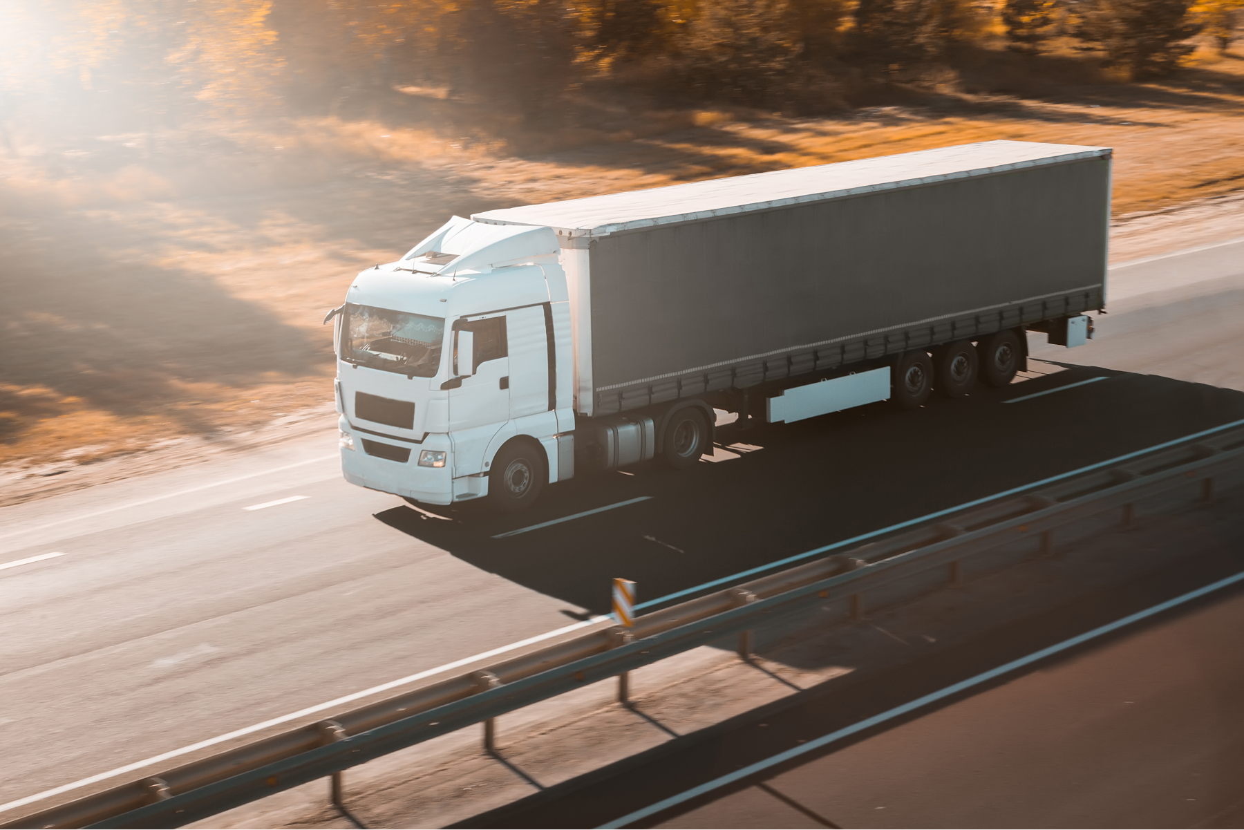 Freight trucks on highway for logistics transport